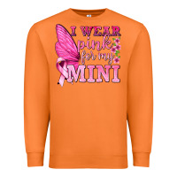 Carrot I Wear Pink For My Mini with Butterfly Premium Sweatshirt - texasbilliewilder