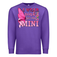 Purple I Wear Pink For My Mini with Butterfly Premium Sweatshirt - texasbilliewilder