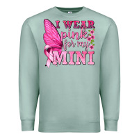 Seafoam I Wear Pink For My Mini with Butterfly Premium Sweatshirt - texasbilliewilder