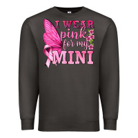 Smoke I Wear Pink For My Mini with Butterfly Premium Sweatshirt - texasbilliewilder
