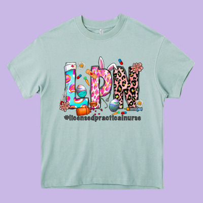 Easter Lpn Heavy Core Tee Designed By Cowhidedigitalart