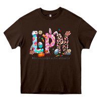 Chocolate Brown Easter Lpn Heavy Core Tee - CowhideDigitalArt