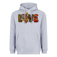 Heather Grey love africa map Heavyweight Hoodie - Zillion Design Studio