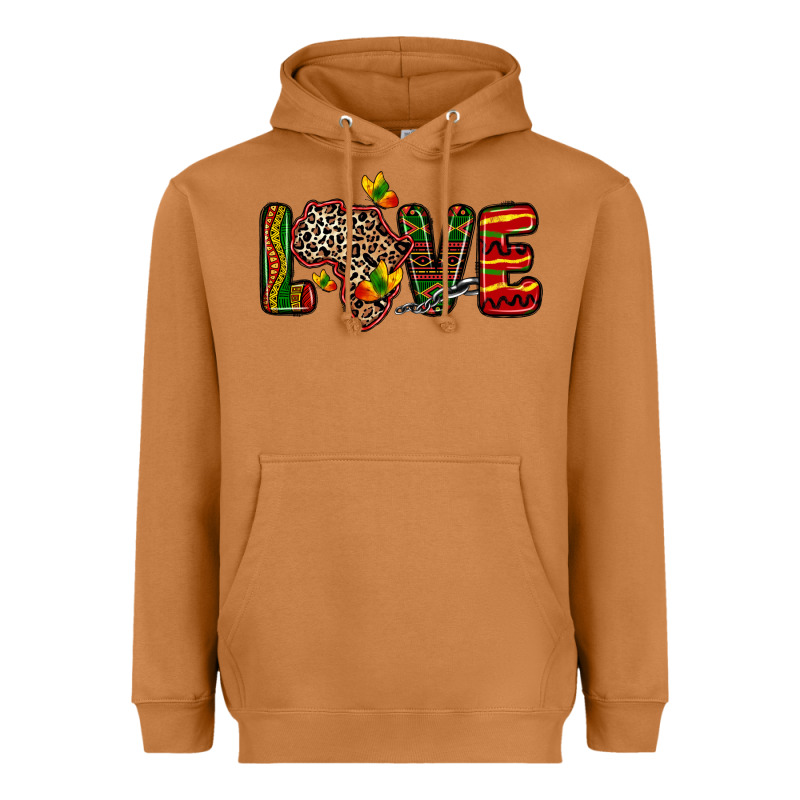 Love Africa Map Heavyweight Hoodie by Zillion Design Studio | Teevron