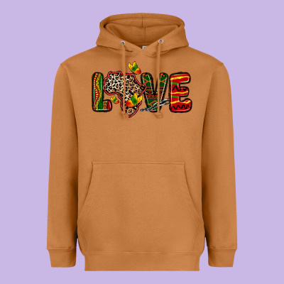 Heavyweight Hoodie love africa map
