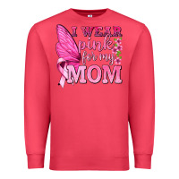I Wear Pink For My Mom With Butterfly Premium Sweatshirt | Teevron