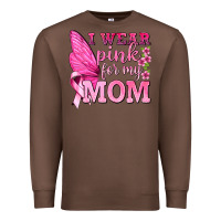 Chestnut I Wear Pink For My Mom with Butterfly Premium Sweatshirt - texasbilliewilder