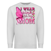 Dove Grey I Wear Pink For My Mom with Butterfly Premium Sweatshirt - texasbilliewilder