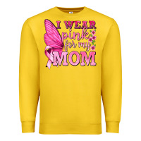Lemon I Wear Pink For My Mom with Butterfly Premium Sweatshirt - texasbilliewilder