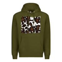 Army Green cowhide Premium Hoodie - RanaPortraitStore