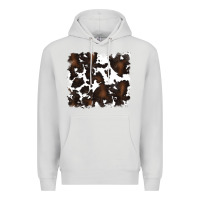 Dove Grey cowhide Premium Hoodie - RanaPortraitStore