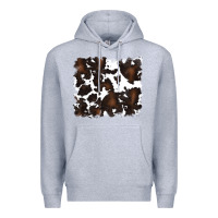 Heather Grey cowhide Premium Hoodie - RanaPortraitStore