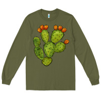 Army Green cactus Long Sleeve Tee - BarkalooDesign