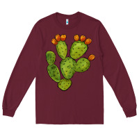Burgundy cactus Long Sleeve Tee - BarkalooDesign