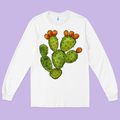 Cactus Long Sleeve Tee Designed By Barkaloodesign
