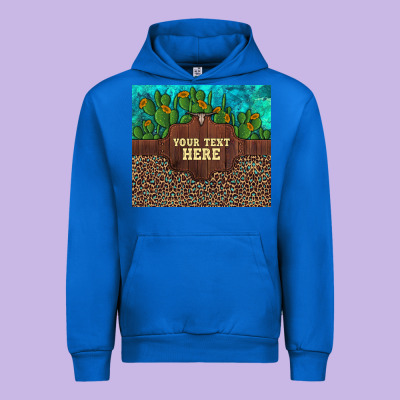Preview Custom Cactus And Sunflowers Leopard Turquoise Urban Hoodie Designed By Artiststas