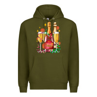 Army Green new year party champagne Premium Hoodie - AdoDesignShop