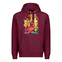 Burgundy new year party champagne Premium Hoodie - AdoDesignShop