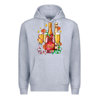 Heather Grey new year party champagne Premium Hoodie - AdoDesignShop