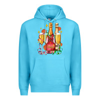 Ocean Blue new year party champagne Premium Hoodie - AdoDesignShop