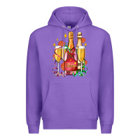 Purple new year party champagne Premium Hoodie - AdoDesignShop