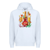 White new year party champagne Premium Hoodie - AdoDesignShop