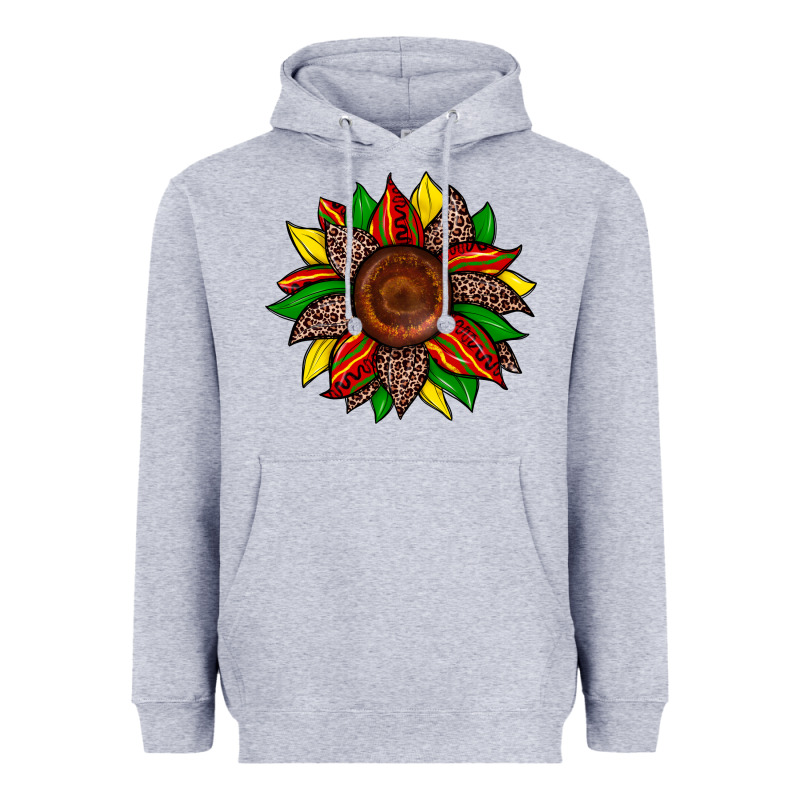 Juneteenth Leopard Sunflower Heavyweight Hoodie by Zillion Design Studio | Teevron