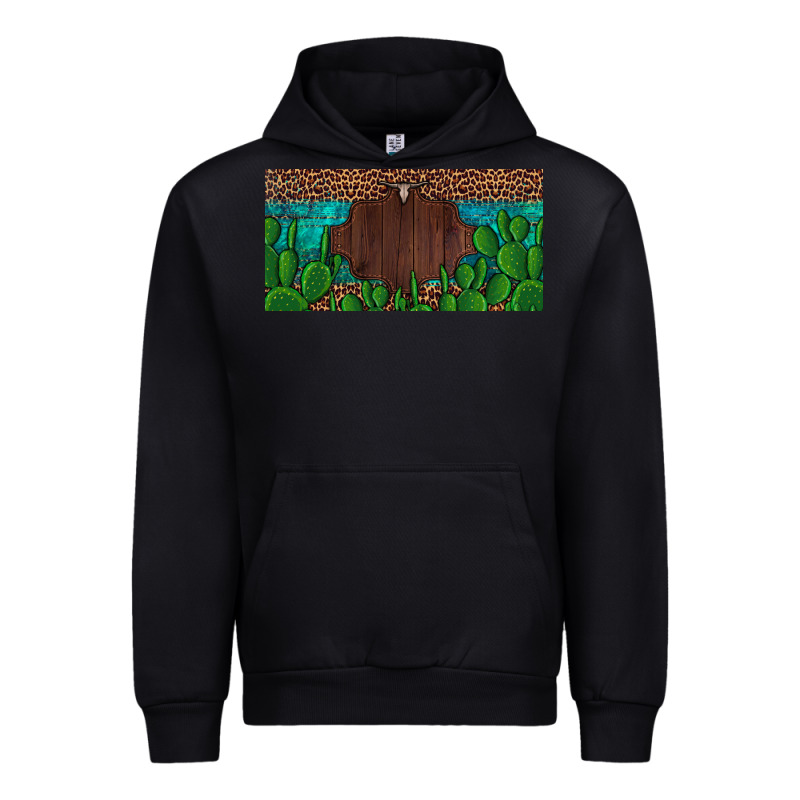Western Cactus Leopard And Turquoise Custom Nametext License Plate Urban Hoodie by Artiststas | Teevron