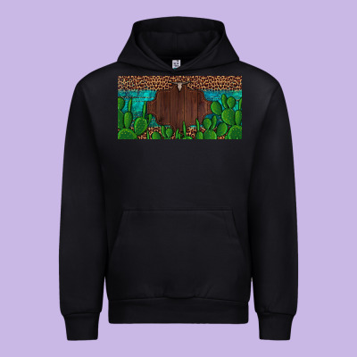 Western Cactus Leopard And Turquoise Custom Nametext License Plate Urban Hoodie Designed By Artiststas
