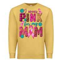 Antique Gold I Wear Pink For My Mom with Butterfly Premium Sweatshirt - texasbilliewilder