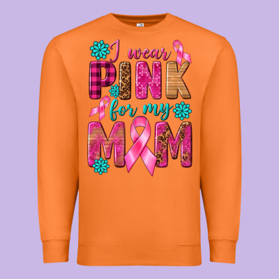I Wear Pink For My Mom With Butterfly Premium Sweatshirt Designed By Texasbilliewilder