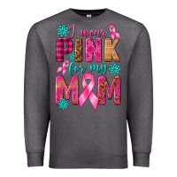 Charcoal Heather I Wear Pink For My Mom with Butterfly Premium Sweatshirt - texasbilliewilder