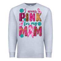 Heather Grey I Wear Pink For My Mom with Butterfly Premium Sweatshirt - texasbilliewilder