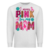 Oatmeal Heather I Wear Pink For My Mom with Butterfly Premium Sweatshirt - texasbilliewilder