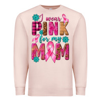 Pale Pink I Wear Pink For My Mom with Butterfly Premium Sweatshirt - texasbilliewilder