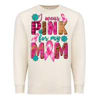 Sandshell I Wear Pink For My Mom with Butterfly Premium Sweatshirt - texasbilliewilder