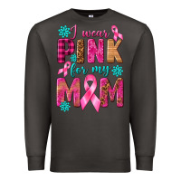 Smoke I Wear Pink For My Mom with Butterfly Premium Sweatshirt - texasbilliewilder