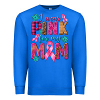 True Royal I Wear Pink For My Mom with Butterfly Premium Sweatshirt - texasbilliewilder