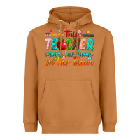 Meerkat this teacher wears her heart on her sleeve Heavyweight Hoodie - texasbilliewilder