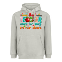 Moon Dust this teacher wears her heart on her sleeve Heavyweight Hoodie - texasbilliewilder