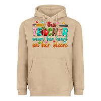 Mushroom this teacher wears her heart on her sleeve Heavyweight Hoodie - texasbilliewilder