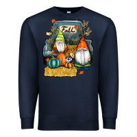 Navy farm truck autumn gnomes Premium Sweatshirt - RanaPortraitStore