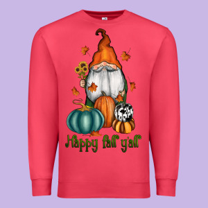 Happy Fall Y'all Gnome Premium Sweatshirt Designed By Ranaportraitstore