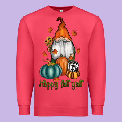 Happy Fall Y'all Gnome Premium Sweatshirt Designed By Ranaportraitstore
