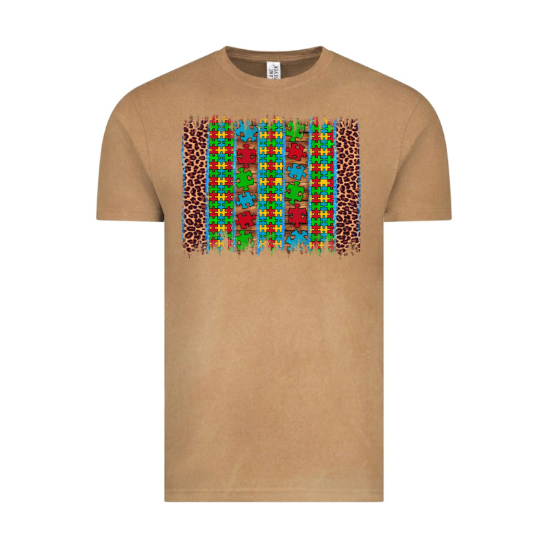 Autism Awareness Leopard Puzzle Brush Stroke Vintage Tee by Artiststas | Teevron