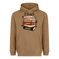 Toasted Coconut i teach strength bravery equality love history Heavyweight Hoodie - Zillion Design Studio