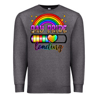 Charcoal Heather gay pride loading Premium Sweatshirt - Zillion Design Studio