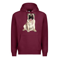 Burgundy pug Premium Hoodie - JahusDesignShop