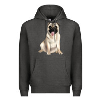 Charcoal Heather pug Premium Hoodie - JahusDesignShop