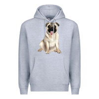 Heather Grey pug Premium Hoodie - JahusDesignShop